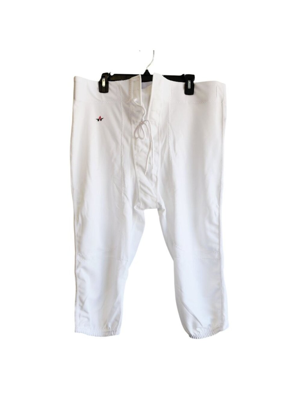 Alleson Athletic Mens White Baseball Pants 2XL Elastic Cuffs Drawstring Waist